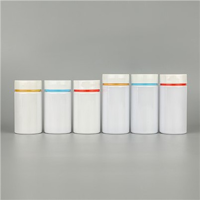 بطری پلاستیکی کپسول استوانه ای سفید درجه مواد غذایی PET